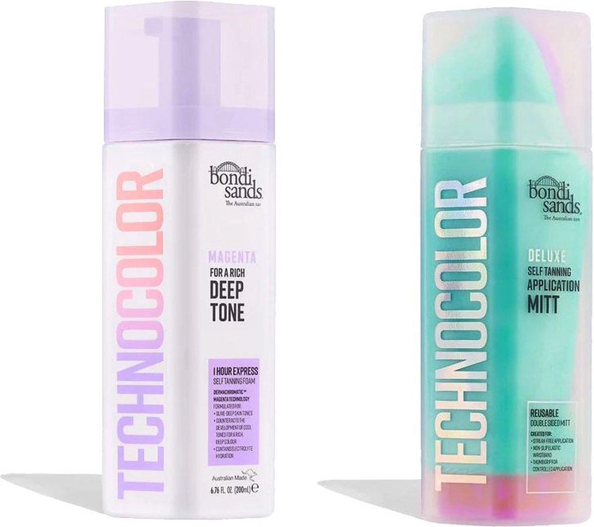 Bondi Sands Technocolor 1 Hour Express Self Tanning Foam - Magenta- 200ml + Technocolor Application Mitt