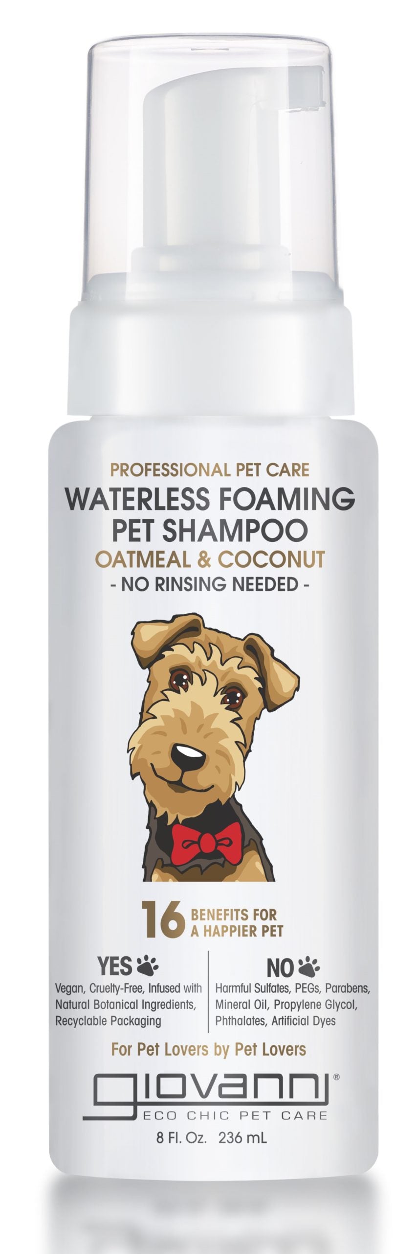 GC - Professional Waterless Foaming Pet Shampoo - Oatmeal & Coconut - 236ml