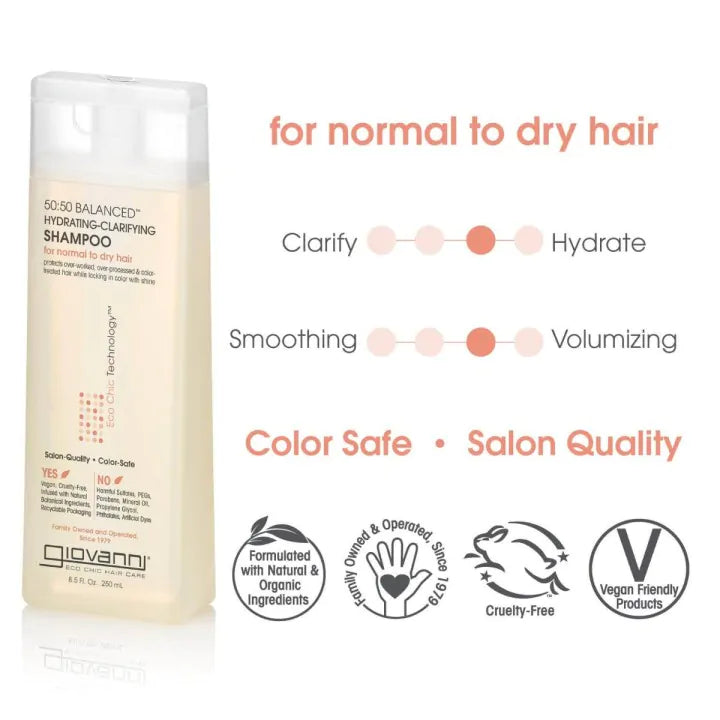 GC - 50/50 Balanced Hydrating-Clarifying Shampoo - 250 ml
