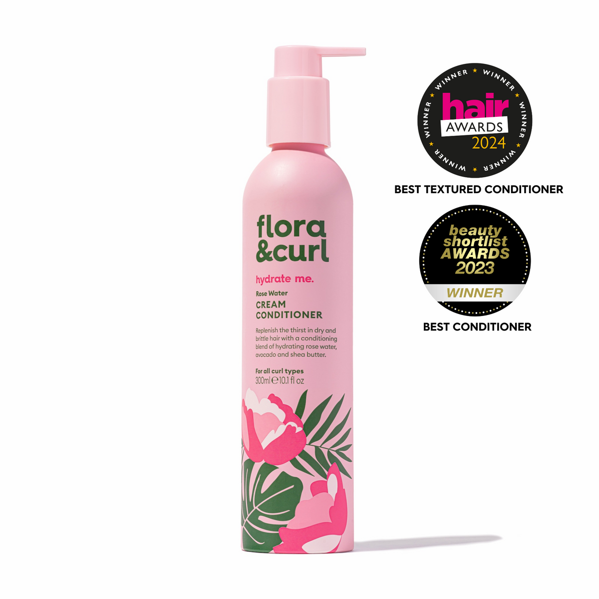 Flora & Curl Rose Water Cream Conditioner 300 ml, conditioner