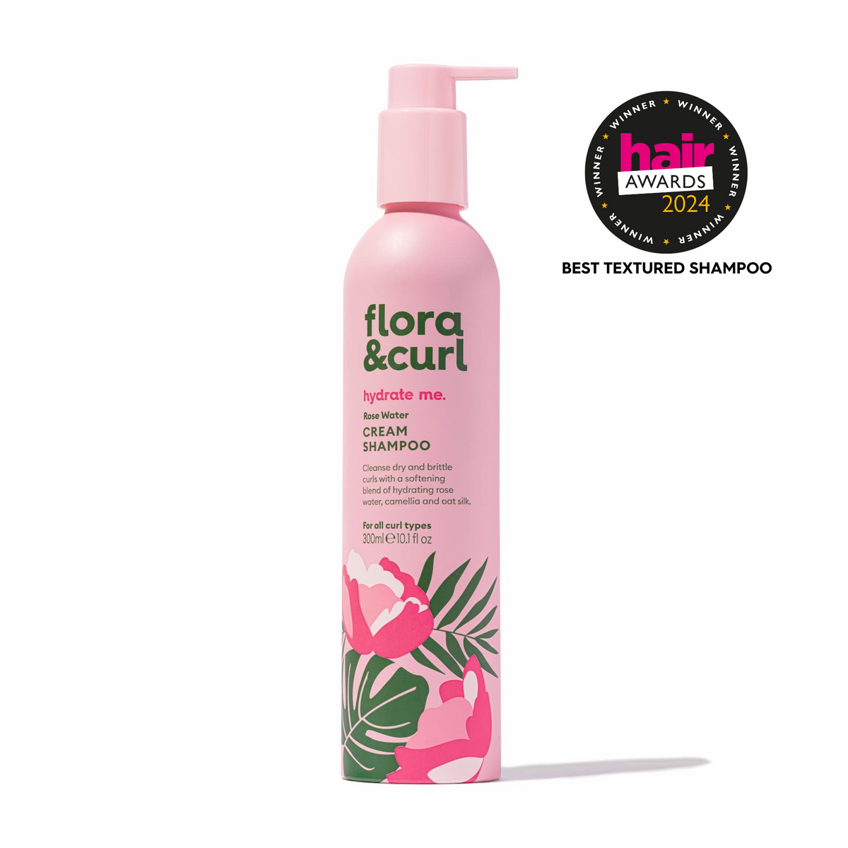 Flora & Curl Rose Water Cream Shampoo 300 ml, shampoo