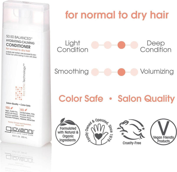 Giovanni Cosmetics - 50:50 Balanced Hair Care Set - Shampoo & Conditioner voor normaal tot droog haar