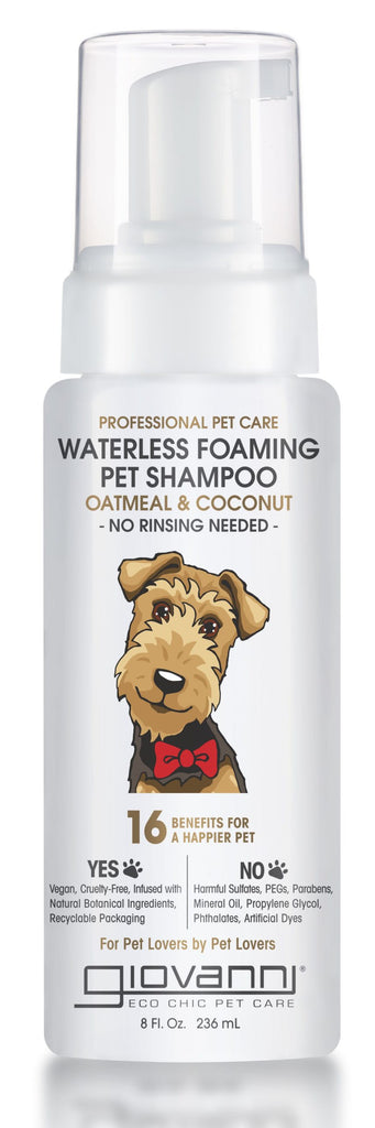 Giovanni Cosmetics Professional Waterless Foaming Pet Shampoo - Oatmeal & Coconut - 236ml