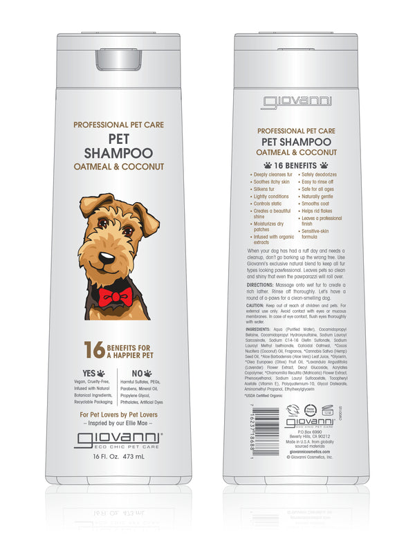 Giovanni Cosmetics Professional Pet Shampoo - Oatmeal & Coconut - 473ml