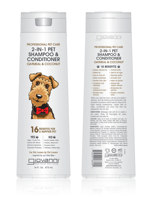 GC-Professional Pet 2-in-1 Shampoo & Conditioner - Oatmeal & Coconut - 473ml