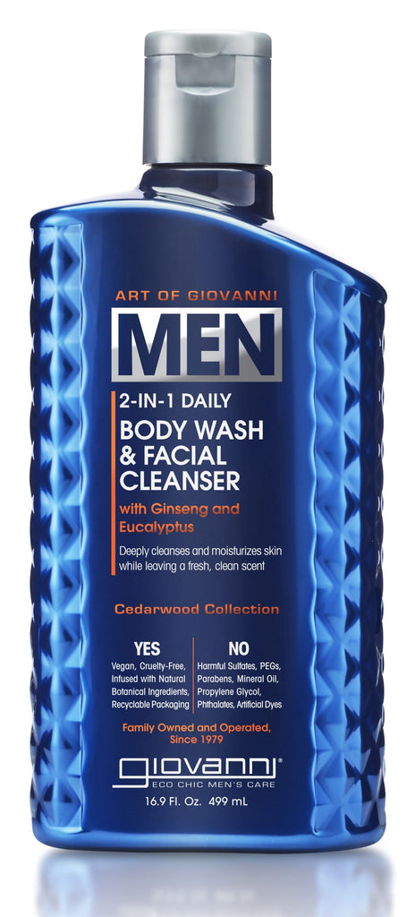 Giovanni Cosmetics - Men's 2-in-1 Daily Body Wash & Facial Cleanser 499ml