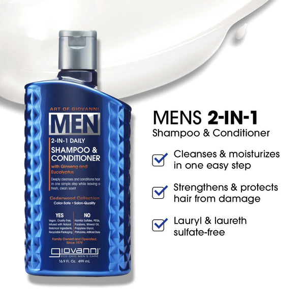 Giovanni Cosmetics - Men's 2-in-1 Daily Shampoo & Conditioner 499ml