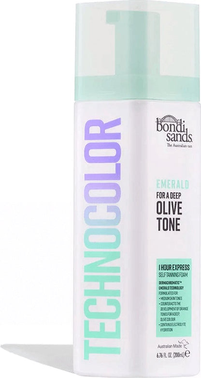 Bondi Sands Technocolor 1 Hour Express Self Tanning Foam - Emerald - 200ml + Technocolor Application Mitt