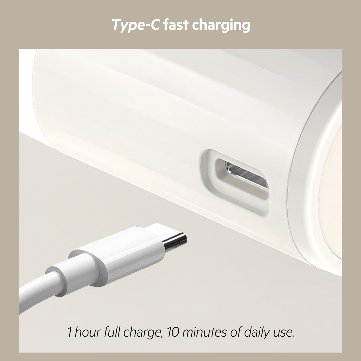 USB-C oplaadaansluiting van de DS Labs Scalp Activator