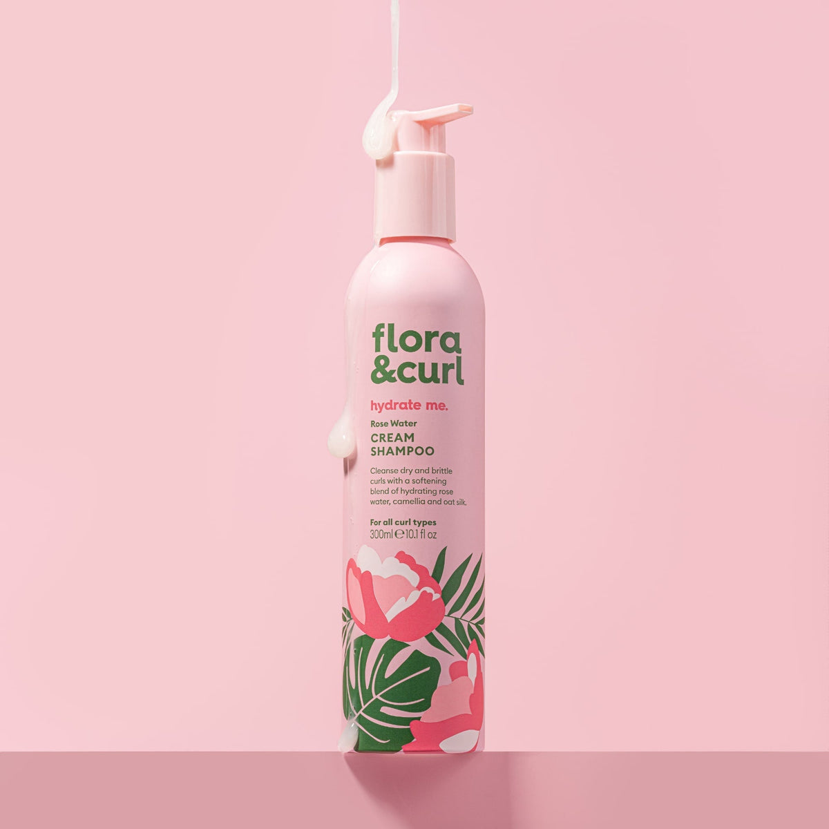 Flora & Curl Rose Water Cream Shampoo 300 ml, shampoo