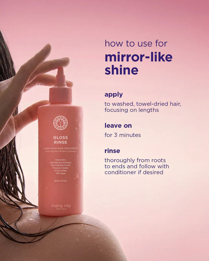 Maria Nila Gloss Rinse 200ml - glansbehandeling voor fijn haar zonder te verzwaren