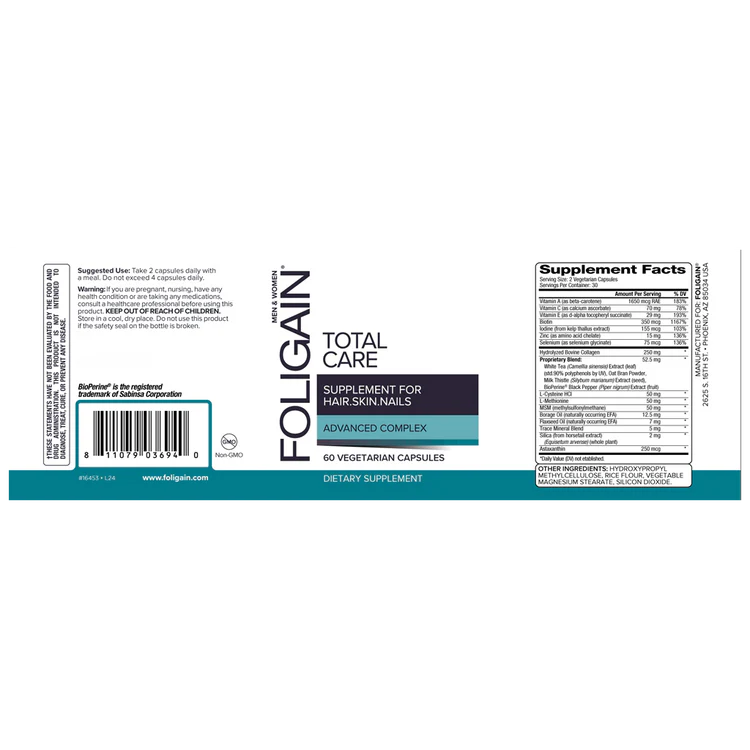 Foligain Total Care - Haar Huid Nagels Supplement Vitaminen (60 st.)