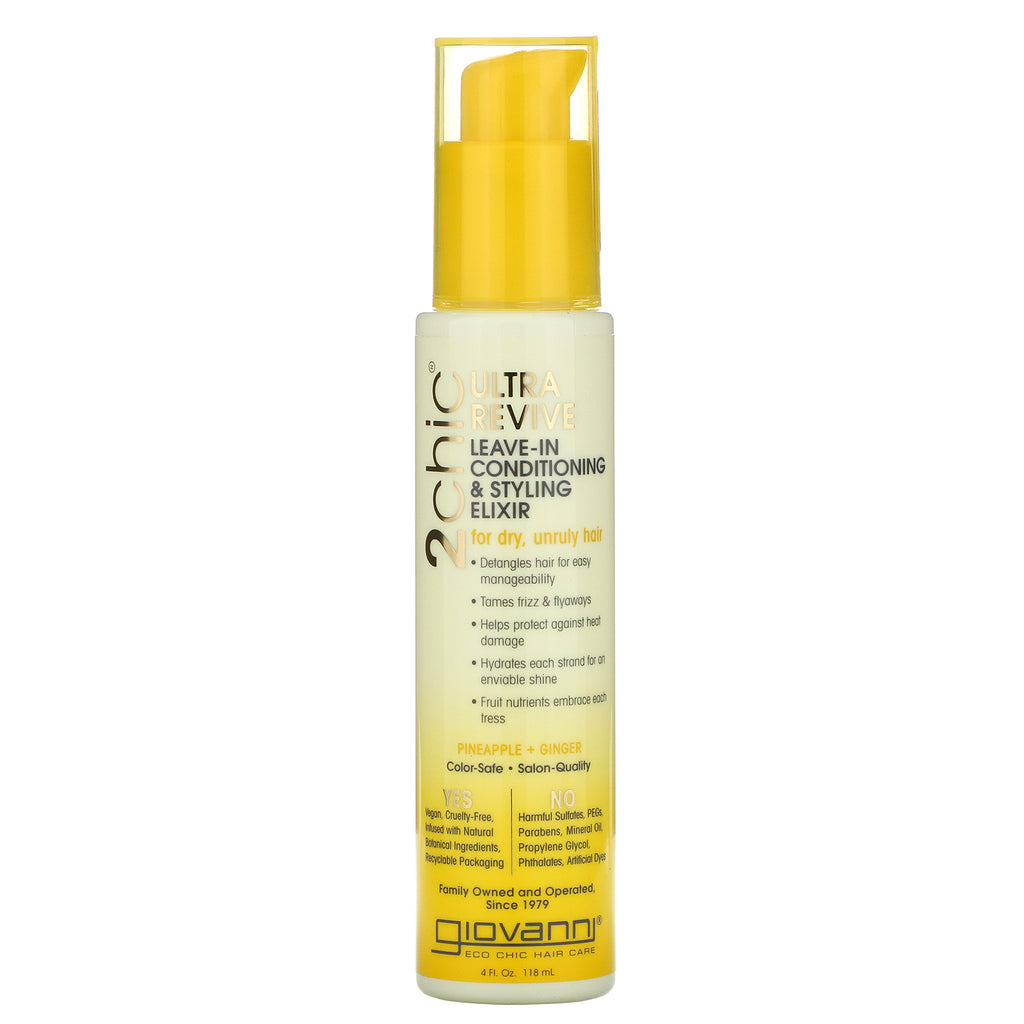 Giovanni Cosmetics - 2chic®  - Ultra-Revive Leave-In Conditioning & Styling Elixir with Pineapple & Ginger 118 ml