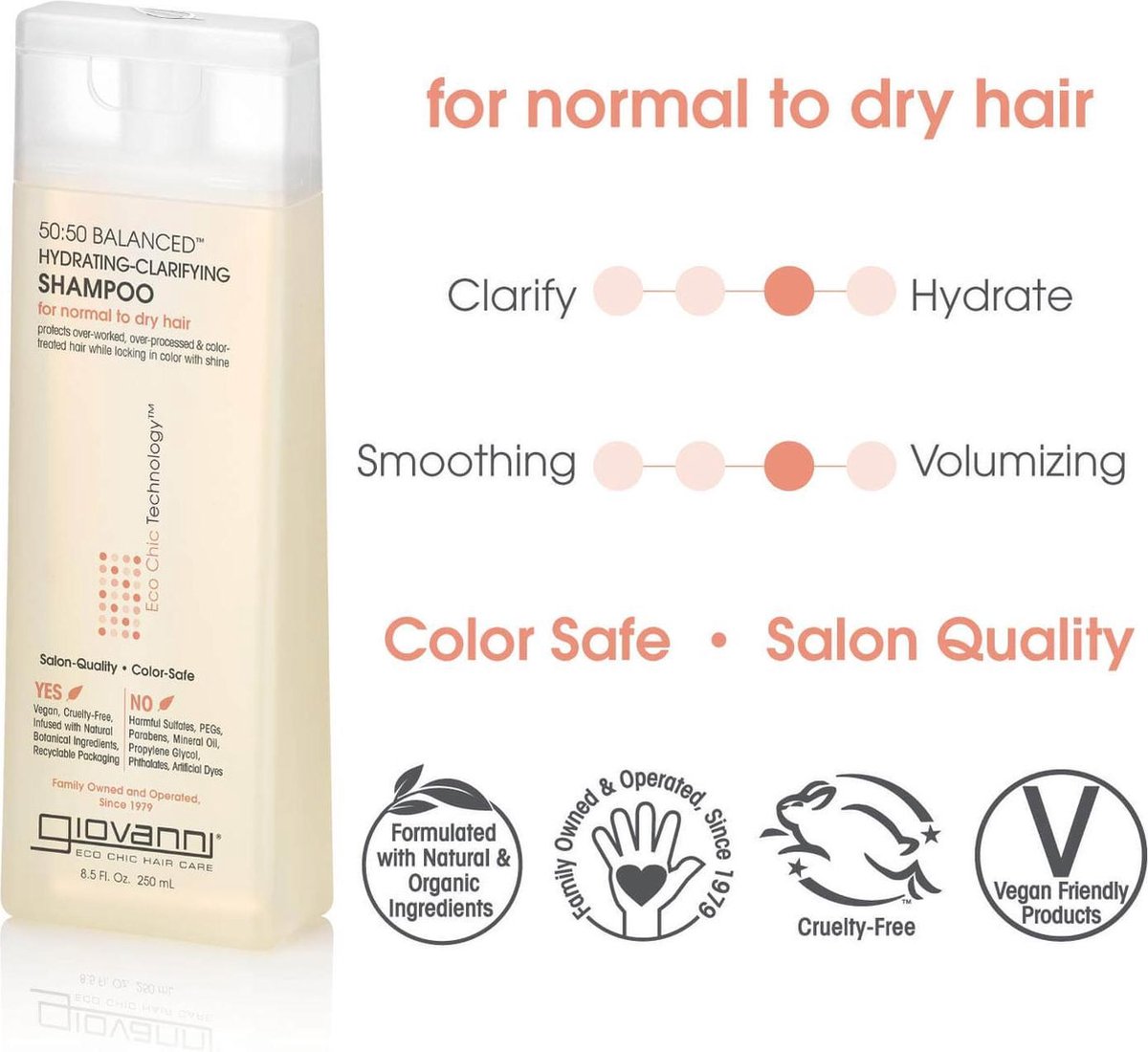 Giovanni Cosmetics - 50:50 Balanced Hair Care Set - Shampoo & Conditioner voor normaal tot droog haar