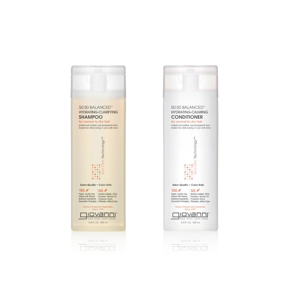 Giovanni Cosmetics - 50:50 Balanced Hair Care Set - Shampoo & Conditioner voor normaal tot droog haar