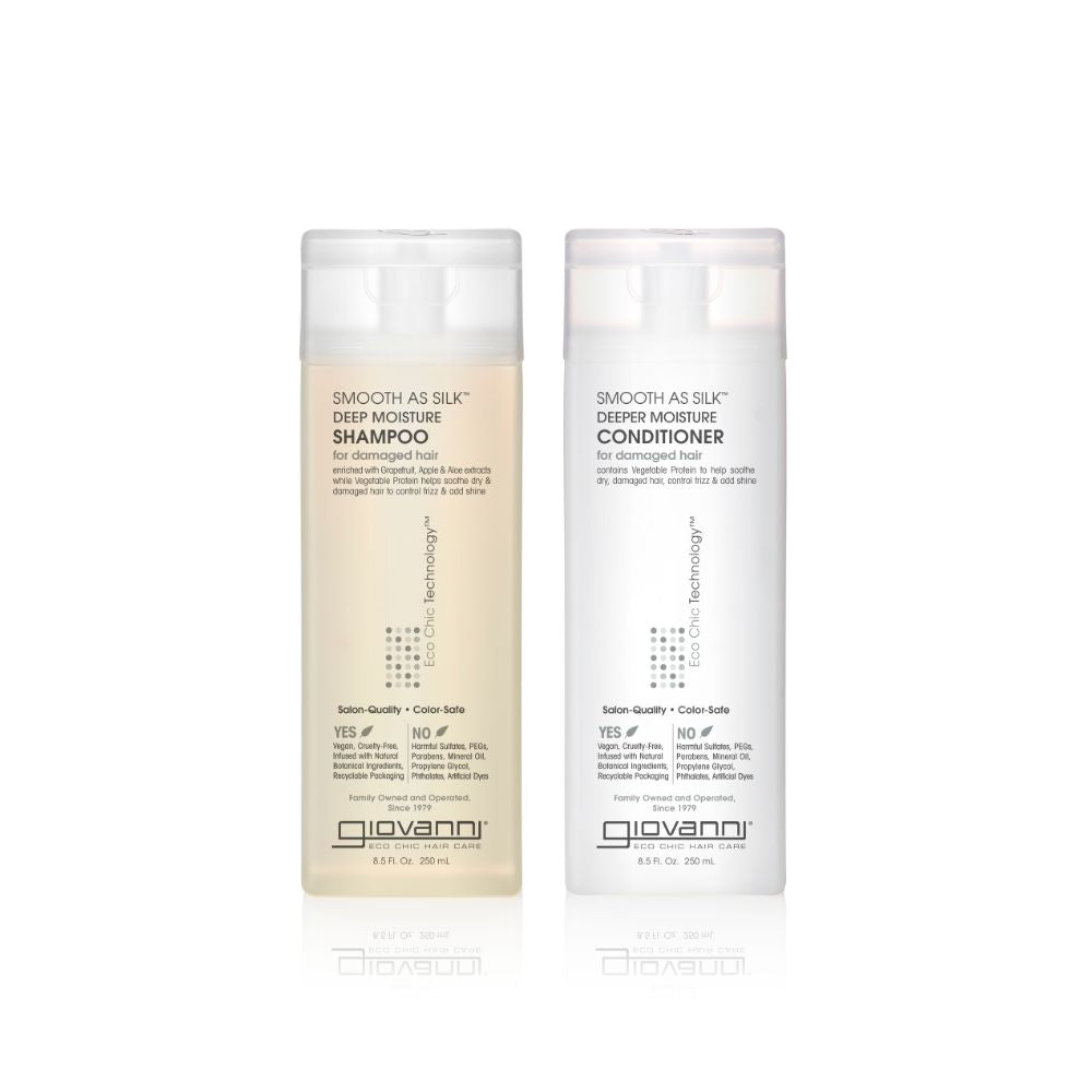 Giovanni Cosmetics - Smooth as Silk Hair Care Set - Shampoo & Conditioner voor beschadigd haar