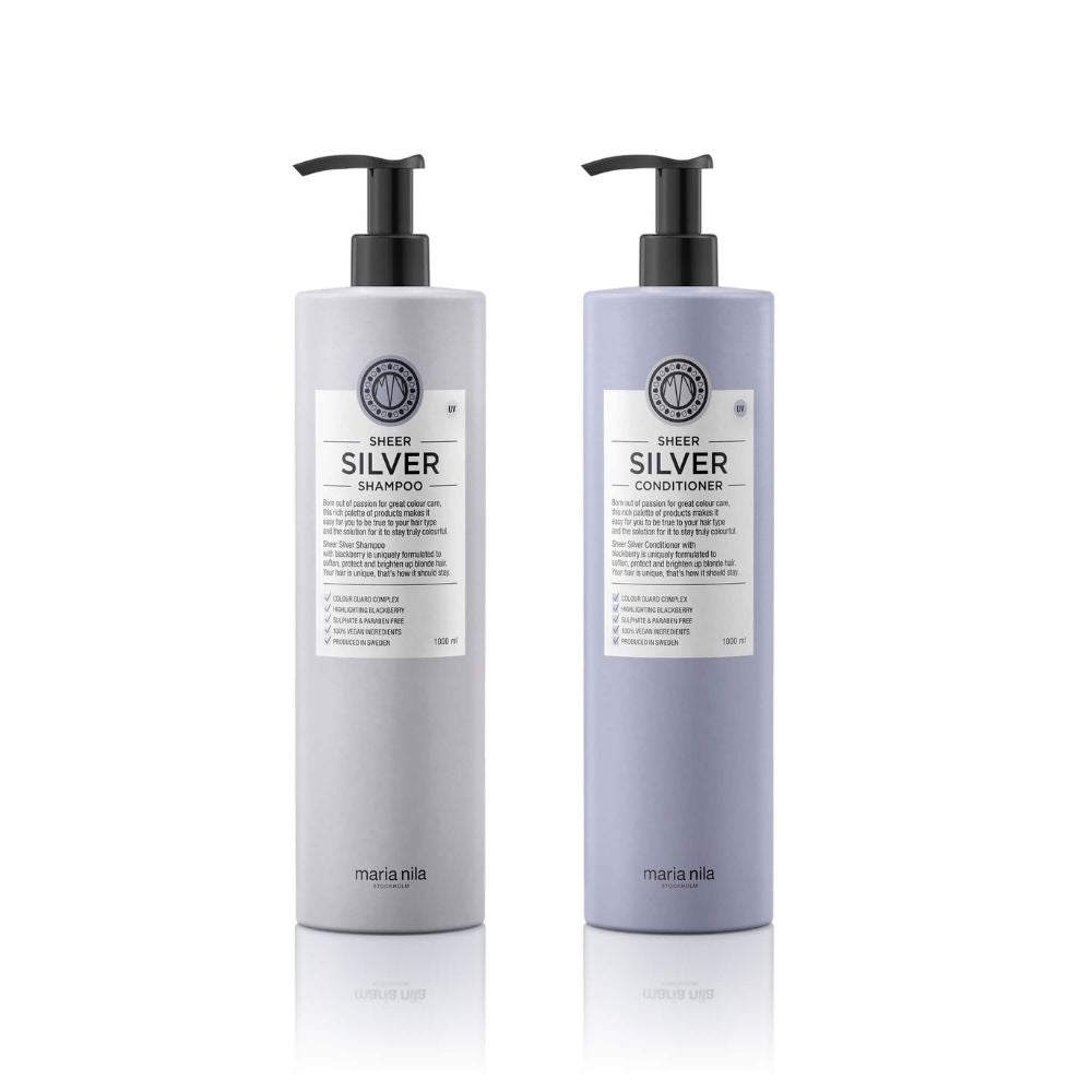 Maria Nila Sheer Silver XL Care Set (Shampoo + Conditioner)