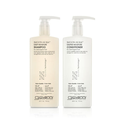 Giovanni Cosmetics - Smooth as Silk Hair Care Set - Shampoo & Conditioner voor beschadigd haar