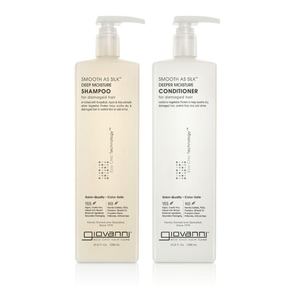 Giovanni Cosmetics - Smooth as Silk Hair Care Set - Shampoo & Conditioner voor beschadigd haar