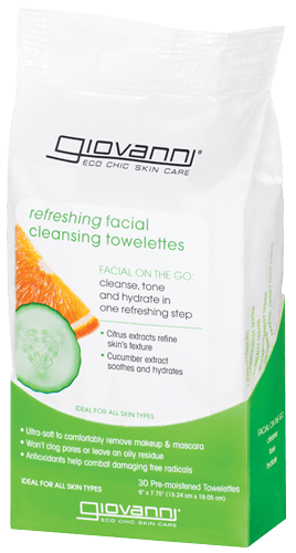 Giovanni Cosmetics - Facial Cleansing Towelettes with Citrus and Cucumber Extract (Refreshing) 30 st